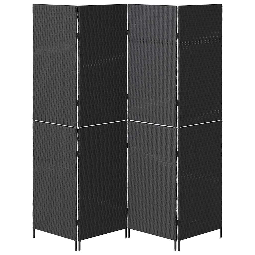 Raumteiler Schwarz 195 x 180 cm Poly-Rattan