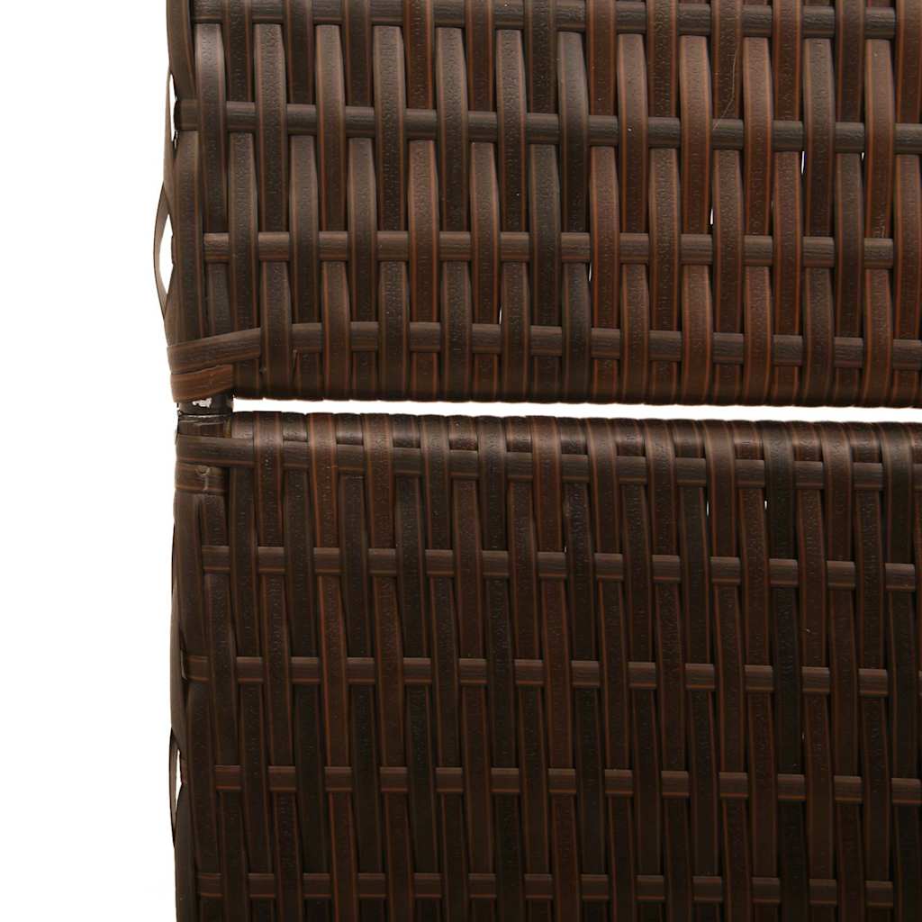Raumteiler Falten Manuell Braun 195 x 180 cm Poly-Rattan