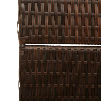Raumteiler Falten Manuell Braun 195 x 180 cm Poly-Rattan