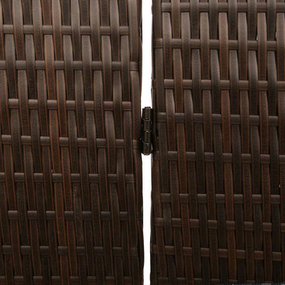 Raumteiler Falten Manuell Braun 195 x 180 cm Poly-Rattan