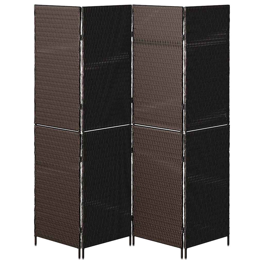 Raumteiler Falten Manuell Braun 195 x 180 cm Poly-Rattan