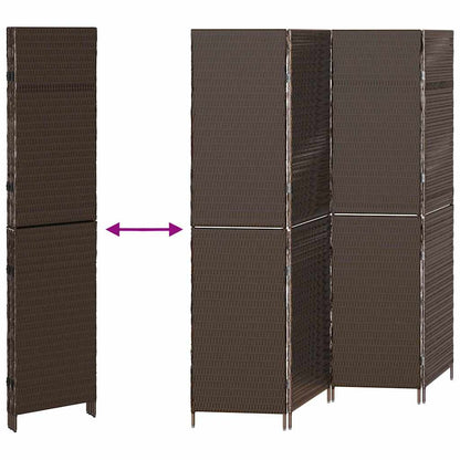 Raumteiler Falten Manuell Braun 195 x 180 cm Poly-Rattan