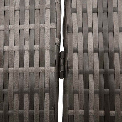 Raumteiler Falten Manuell Grau 195 x 180 cm Poly-Rattan