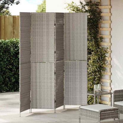 Raumteiler Grau 195 x 180 cm Poly-Rattan