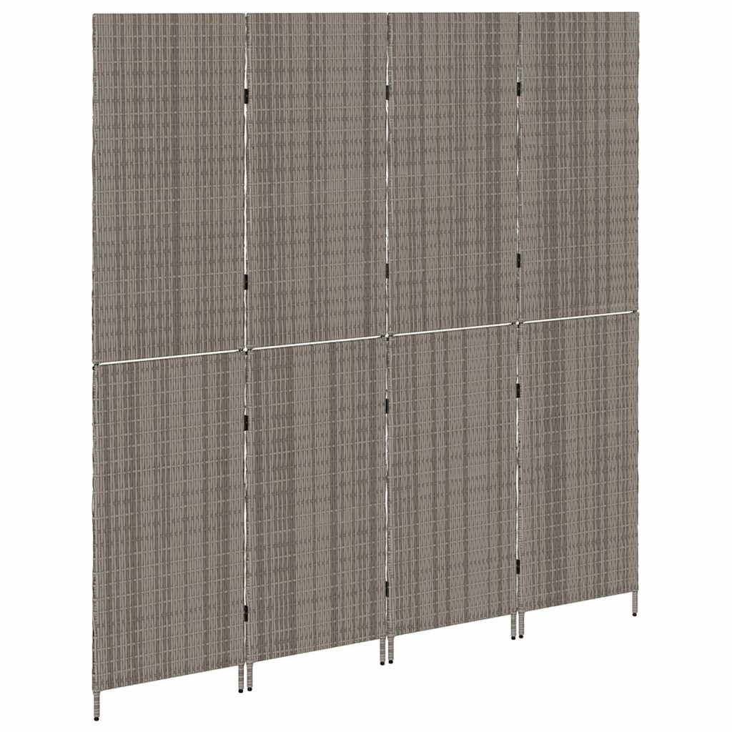 Raumteiler Falten Manuell Grau 195 x 180 cm Poly-Rattan