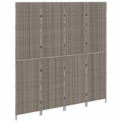Raumteiler Falten Manuell Grau 195 x 180 cm Poly-Rattan