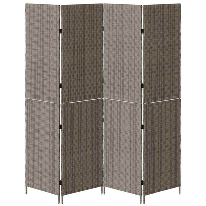 Raumteiler Falten Manuell Grau 195 x 180 cm Poly-Rattan