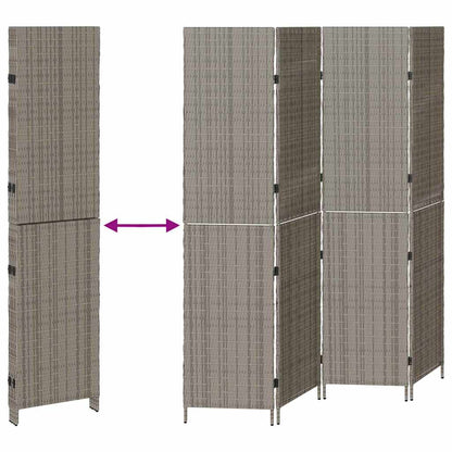 Raumteiler Falten Manuell Grau 195 x 180 cm Poly-Rattan
