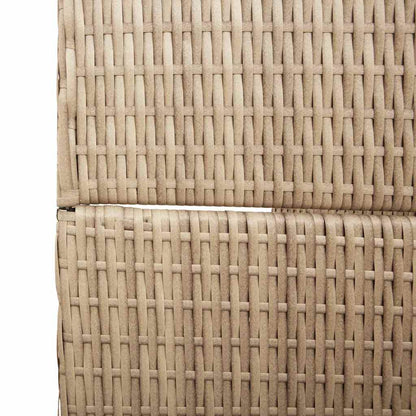 Raumteiler Falten Manuell Beige 196 x 180 cm Poly-Rattan