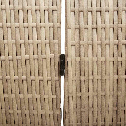 Raumteiler Falten Manuell Beige 196 x 180 cm Poly-Rattan