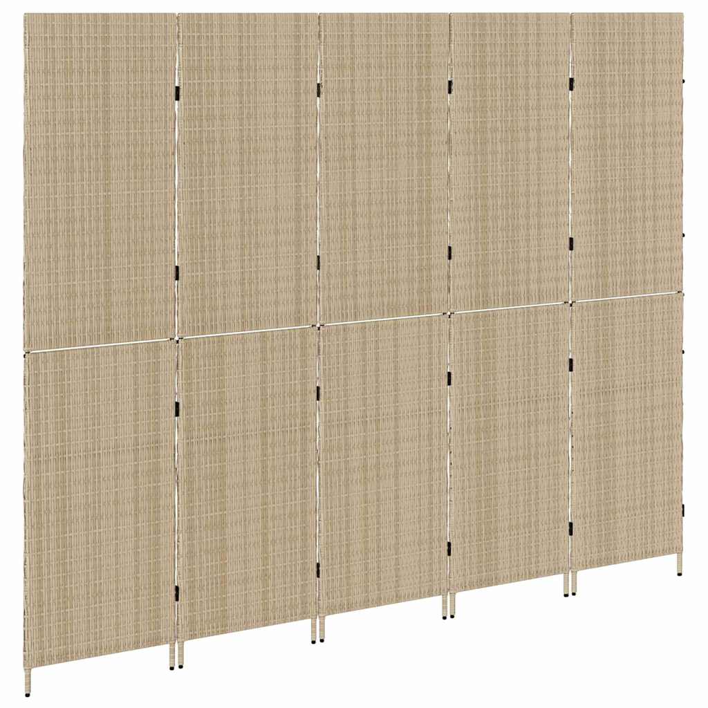 Raumteiler Beige 242 x 180 cm Poly-Rattan