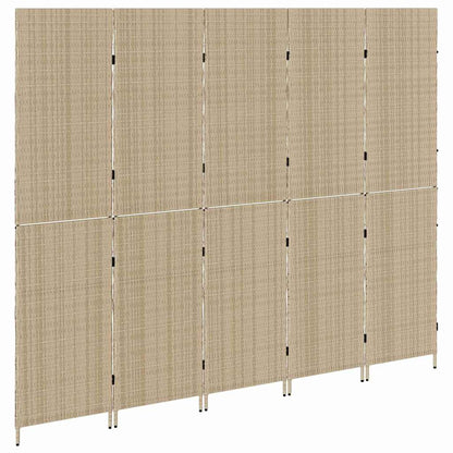 Raumteiler Beige 242 x 180 cm Poly-Rattan