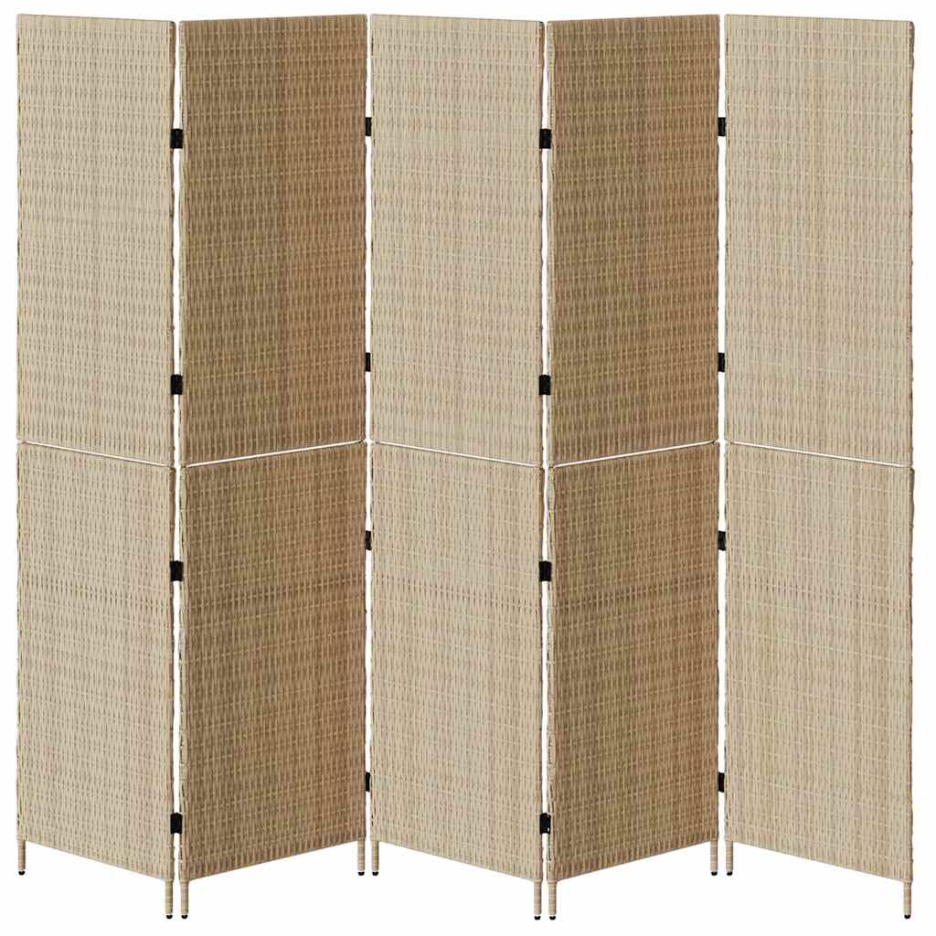 Raumteiler Beige 242 x 180 cm Poly-Rattan