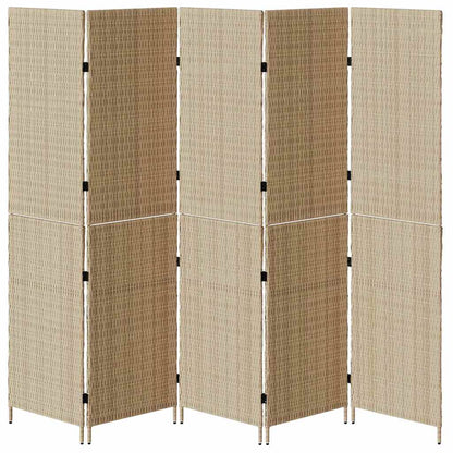 Raumteiler Beige 242 x 180 cm Poly-Rattan