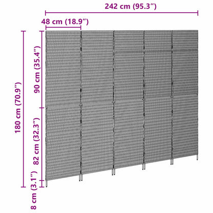 Raumteiler Beige 242 x 180 cm Poly-Rattan