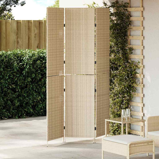 Raumteiler Beige 146 x 200 cm Poly-Rattan