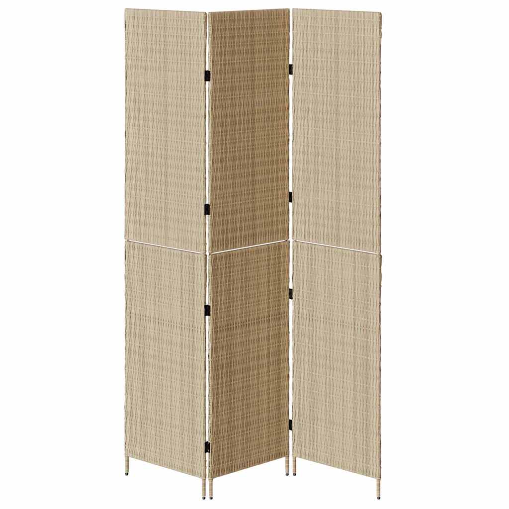 Raumteiler Beige 146 x 200 cm Poly-Rattan