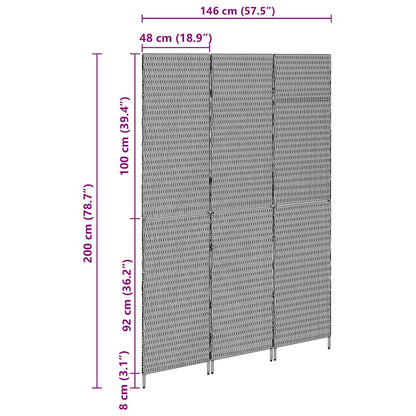 Raumteiler Beige 146 x 200 cm Poly-Rattan