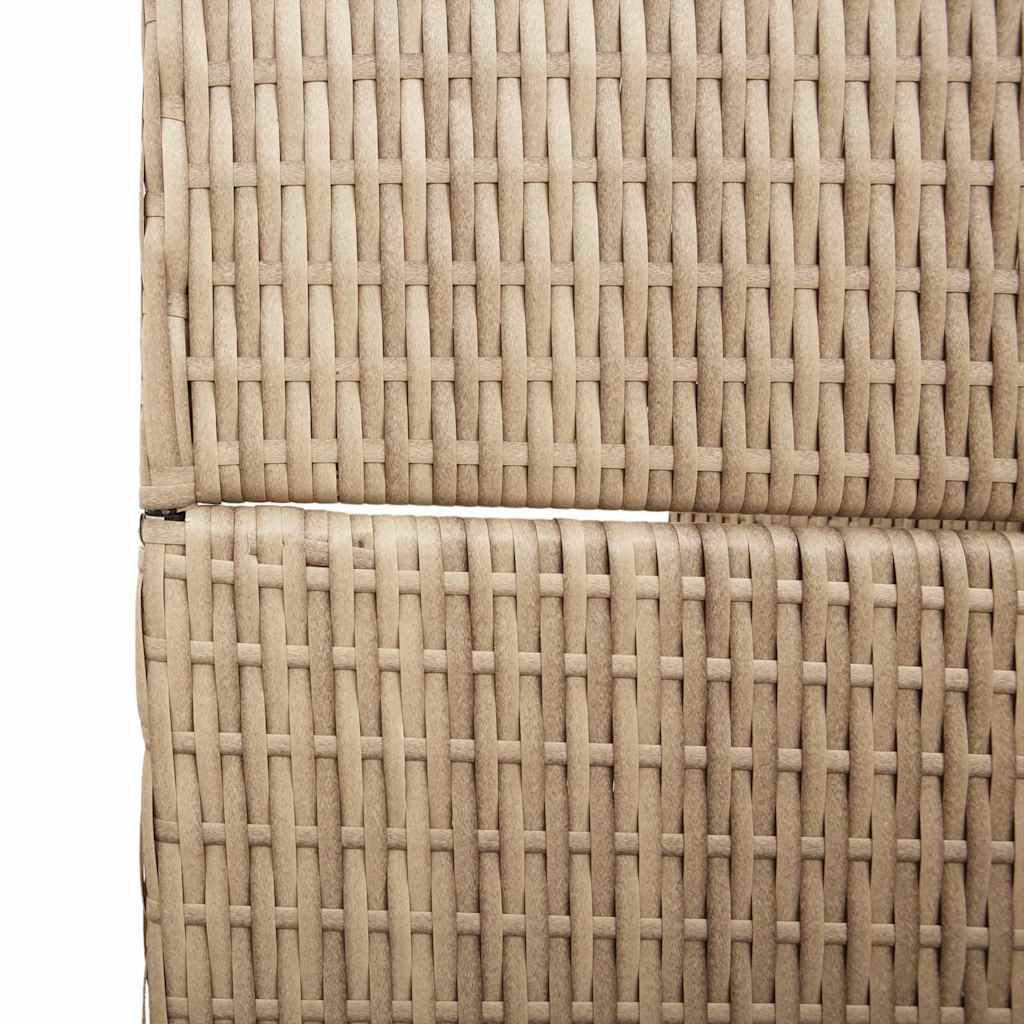 Raumteiler Falten Manuell Beige 196 x 200 cm Poly-Rattan
