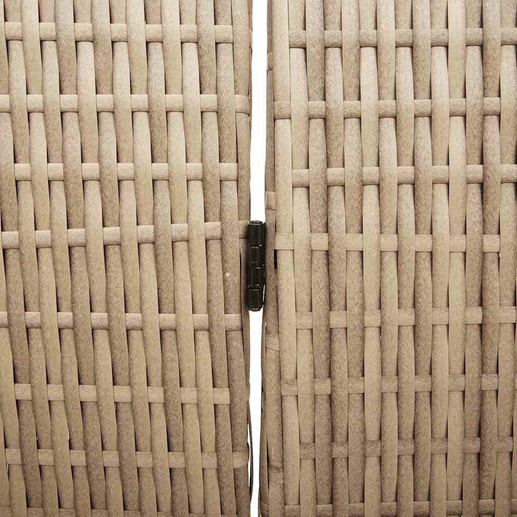Raumteiler Falten Manuell Beige 196 x 200 cm Poly-Rattan