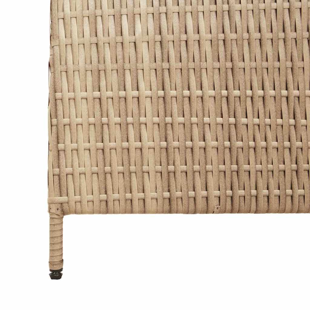 Raumteiler Falten Manuell Beige 196 x 200 cm Poly-Rattan