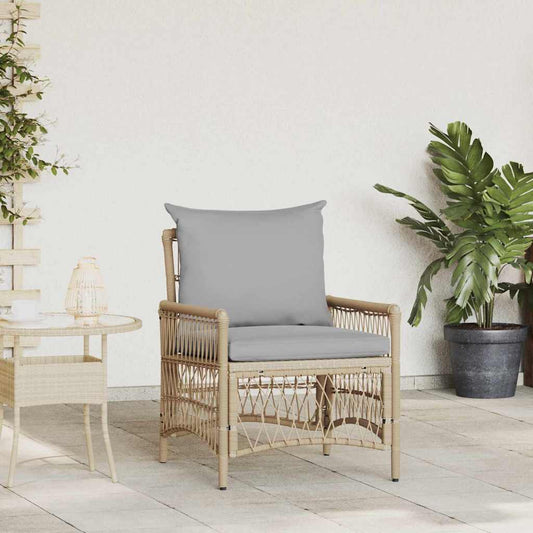 Gartenstuhl Beige 60 x 70 x 78 cm Poly-Rattan