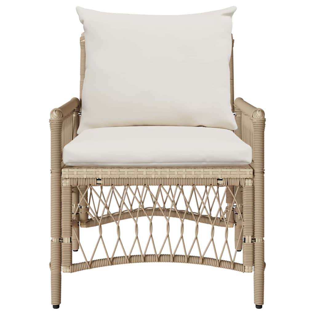 Gartenstuhl Beige 60 x 70 x 78 cm Poly-Rattan