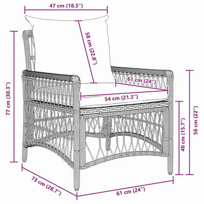 Gartenstuhl Braun 60 x 70 x 78 cm Poly-Rattan