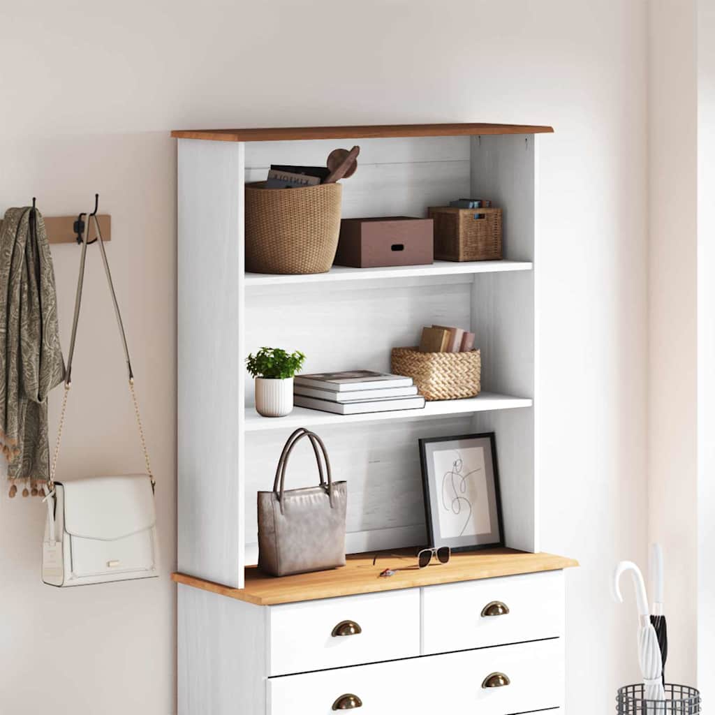 Hutch Weiß 91 x 30 x 104 cm Massivholz Kiefer