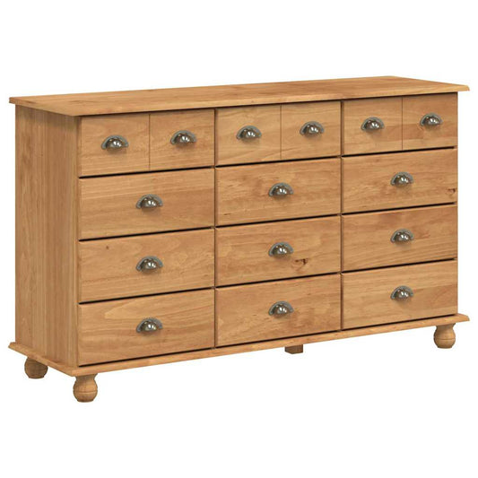 Schubladenkommode Braun 79 x 40 x 133.5 cm Massivholz Kiefer