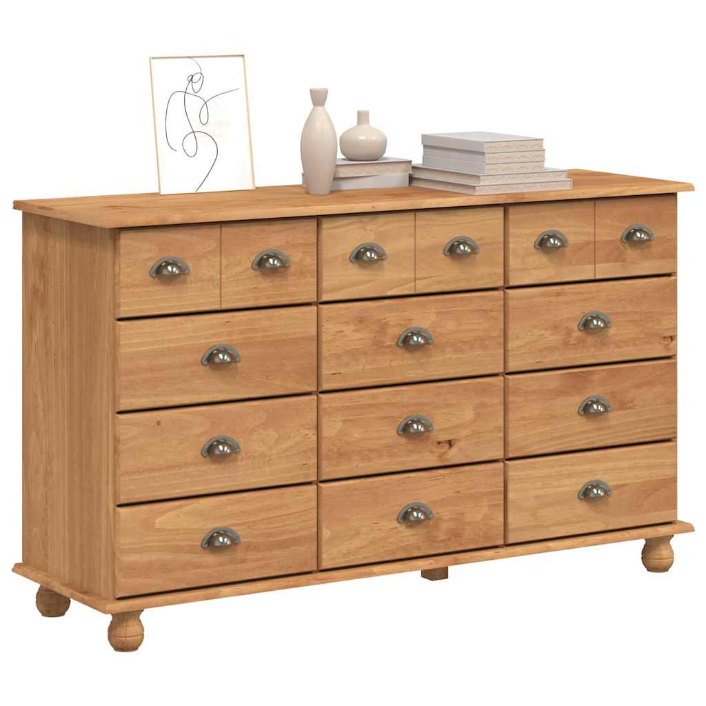 Schubladenkommode Braun 79 x 40 x 133.5 cm Massivholz Kiefer