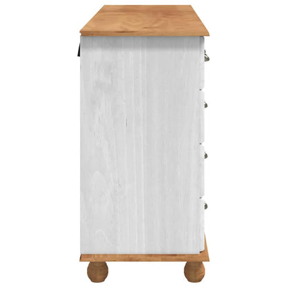 Schubladenkommode Weiß 79 x 40 x 133.5 cm Massivholz Kiefer