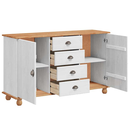 Sideboard Weiß 133,5 x 40 x 79 cm Massivholz Kiefer