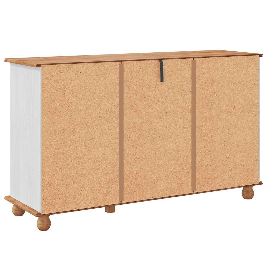 Sideboard Weiß 133,5 x 40 x 79 cm Massivholz Kiefer