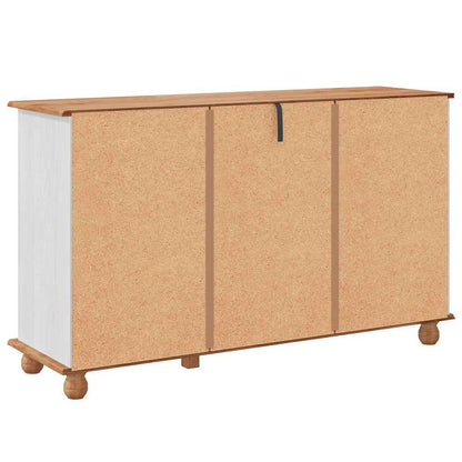 Sideboard Weiß 133,5 x 40 x 79 cm Massivholz Kiefer