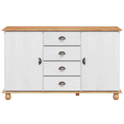Sideboard Weiß 133,5 x 40 x 79 cm Massivholz Kiefer