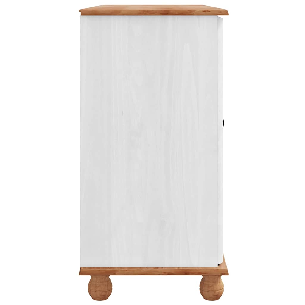 Sideboard Weiß 133,5 x 40 x 79 cm Massivholz Kiefer