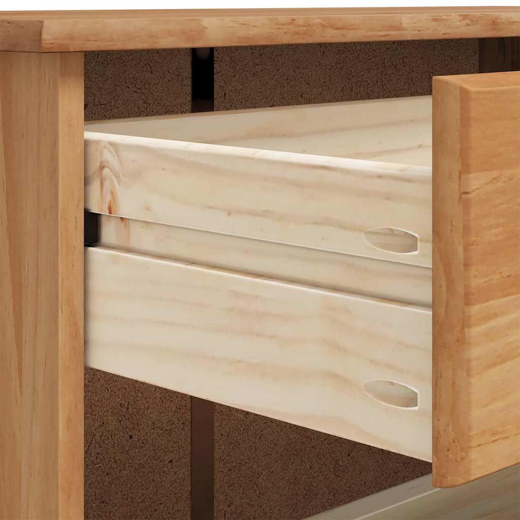 Schuhschrank mit Tür Braun 85 x 35 x 108 cm Massivholz Kiefer