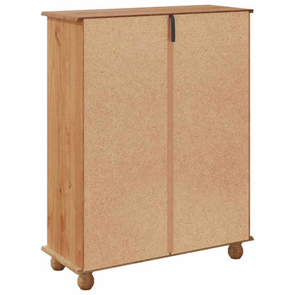 Schuhschrank mit Tür Braun 85 x 35 x 108 cm Massivholz Kiefer
