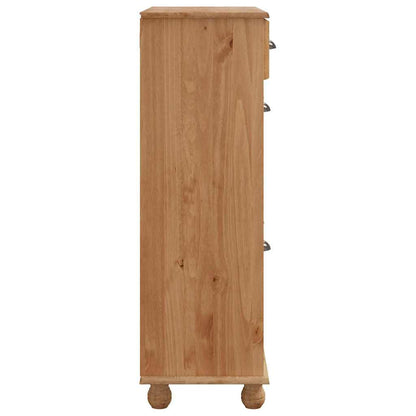 Schuhschrank mit Tür Braun 85 x 35 x 108 cm Massivholz Kiefer