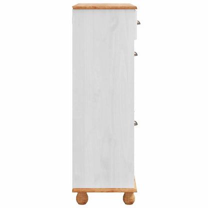 Schuhschrank mit Tür Weiß 85 x 35 x 108 cm Massivholz Kiefer