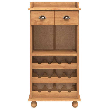 Weinschrank ASKIM Braun 57 x 37 x 114 cm Massivholz Kiefer