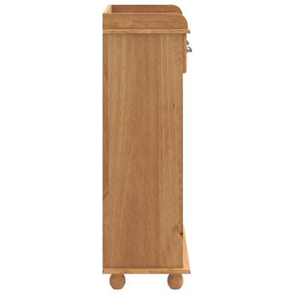 Weinschrank ASKIM Braun 57 x 37 x 114 cm Massivholz Kiefer