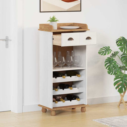 Weinschrank Weiß 57 x 37 x 114 cm Massivholz Kiefer