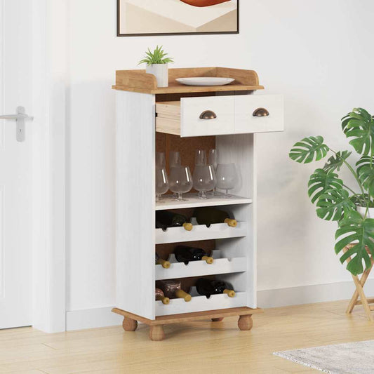 Weinschrank Weiß 57 x 37 x 114 cm Massivholz Kiefer
