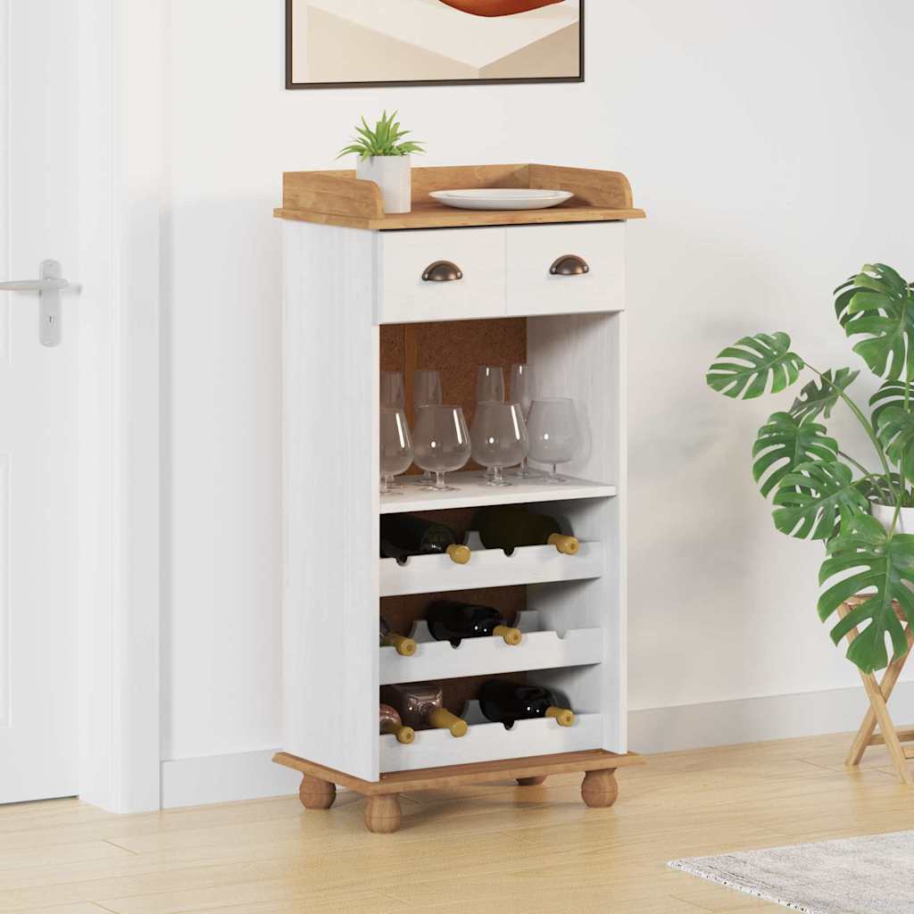 Weinschrank Weiß 57 x 37 x 114 cm Massivholz Kiefer