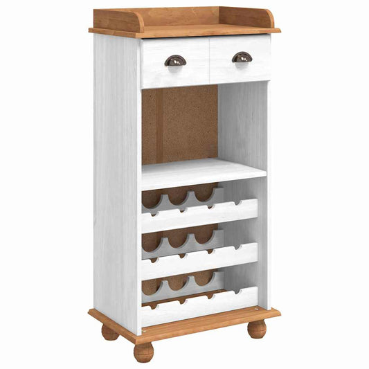 Weinschrank Weiß 57 x 37 x 114 cm Massivholz Kiefer