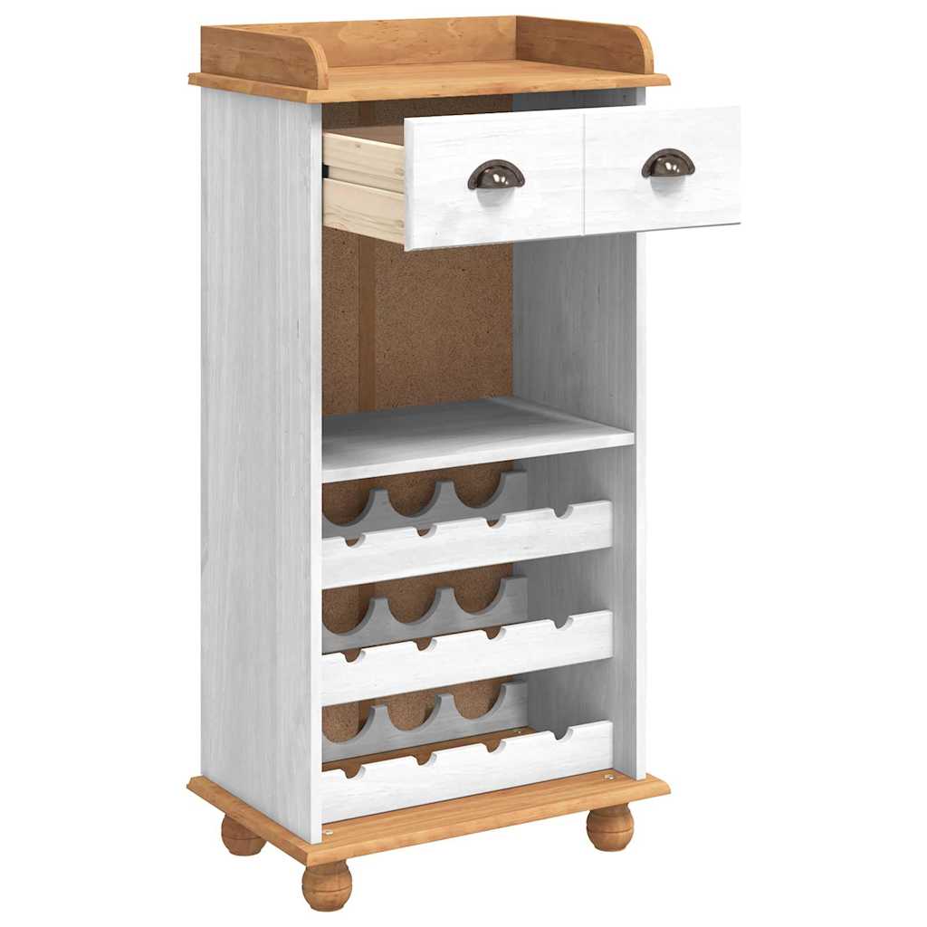 Weinschrank Weiß 57 x 37 x 114 cm Massivholz Kiefer