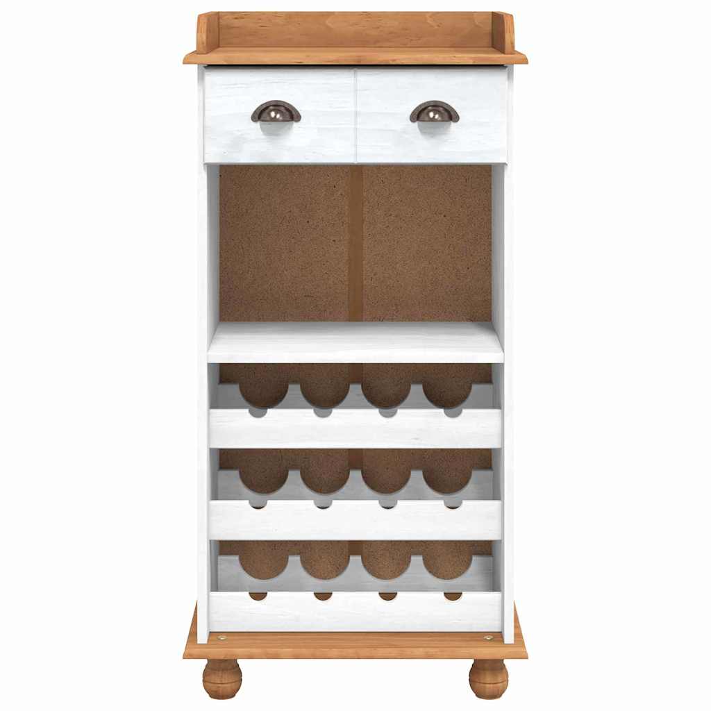 Weinschrank Weiß 57 x 37 x 114 cm Massivholz Kiefer