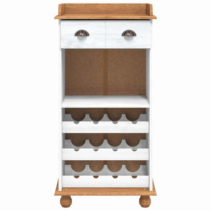 Weinschrank Weiß 57 x 37 x 114 cm Massivholz Kiefer